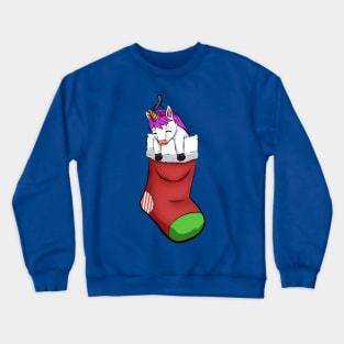 christmas sock unicorn funny Crewneck Sweatshirt